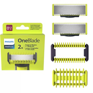 Philips Norelco OneBlade OneBlade QP620/50 2 x austauschbare Klingen + 2 x Körperaufsatz