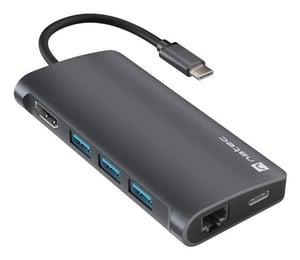 NATEC NMP-2162 Wired USB 3.2 Gen 1 (3.1 Gen 1) Type-C Docking Station, Gray