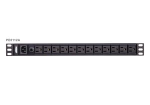 ATEN PE0112G Power Distribution Unit (PDU) with 12 Power Outlets, 1U, Black