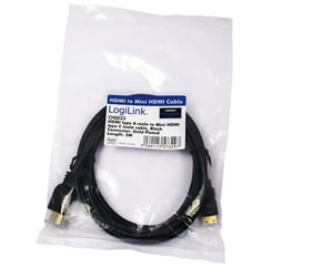 LogiLink CH0023 HDMI-Kabel, 2 m, HDMI Typ A (Standard) – HDMI Typ C (Mini), schwarz
