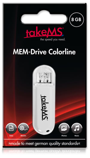 takeMS MEM-Drive Colorline NT, 8GB pamięć USB USB Typu-A 2.0 Biały