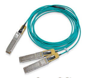Nvidia MFS1S50-H010V 10 m InfiniBand/Fiber Optic Cable, QSFP56, 2x QSFP56, Blue