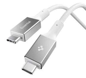 Spigen Essential EB24015CC USB4 Gen 3x2 Cable, 1.5 m, USB-C, 40 Gbit/s, 240 W, White