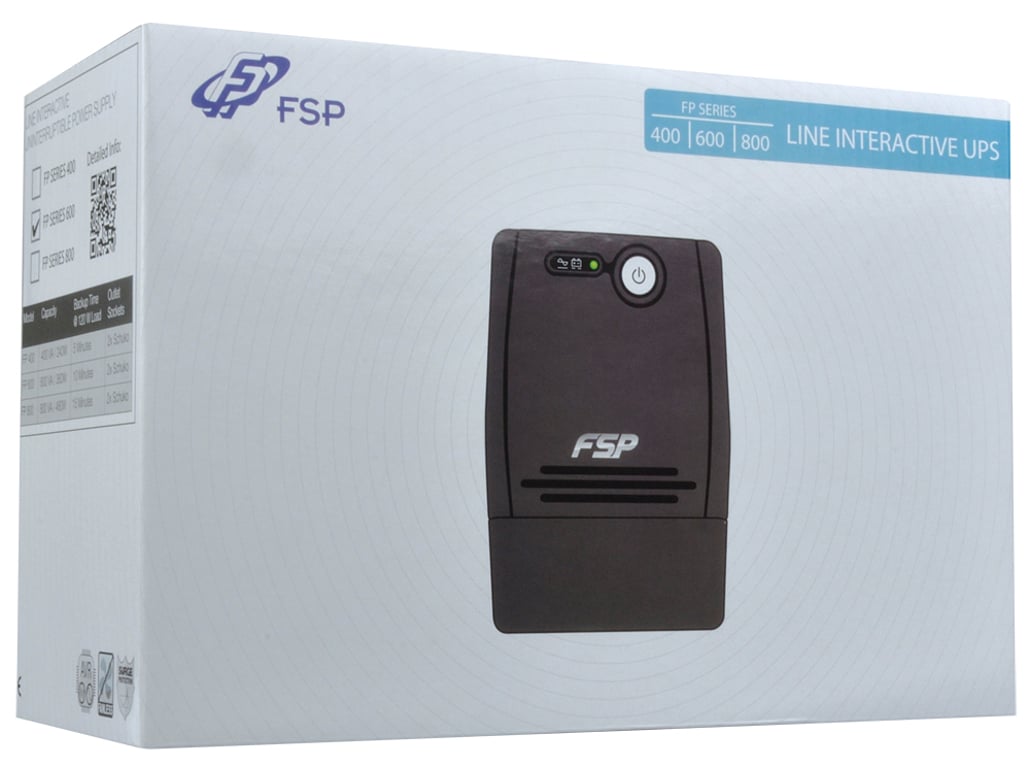 фото Лінійно-інтерактивне ДБЖ FSP FP 600 (PPF3600701)