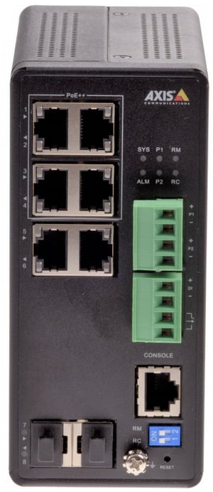 Axis 01633-001 przełącznik sieciowy Zarządzany Gigabit Ethernet (10/100/1000) Obsługa PoE Czarny