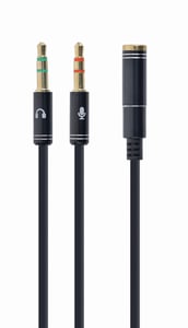 Gembird !Stereo Audio Adapter 3.5mm Mini Jack/4-Pin/Audio Cable 0.2 m 2 x 3.5mm Black