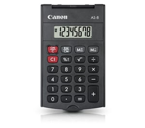 Canon AS-8 Taschenrechner Display des Taschenrechners Grau