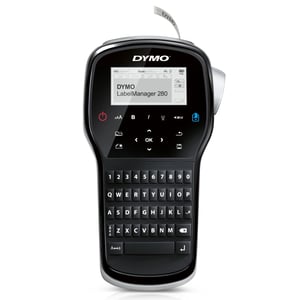 DYMO LabelManager Drukarka etykiet | 280 Przenośna drukarka etykiet z możliwością ładowania, inteligentne klawisze uruchamiane jednym dotknięciem, klawiatura QWERTY, do organizacji domu i biura
