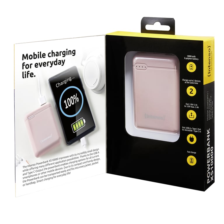 фото Зовнішній акумулятор (павербанк) Intenso XS10000 10000mAh Pink (7313533)