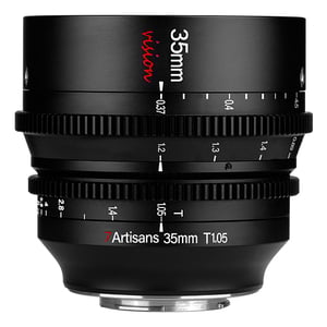 7Artisans 35 mm T1.05 Mirrorless-Objektiv für Kinoaufnahmen, schwarz