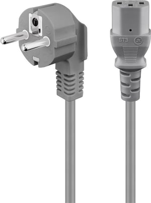 Goobay 50076 Power Cord, Gray, 2 m, CEE7/7, IEC C13