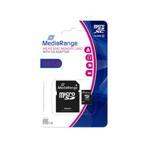 MediaRange MR955 64 GB MicroSDXC-flashminne, klass 10