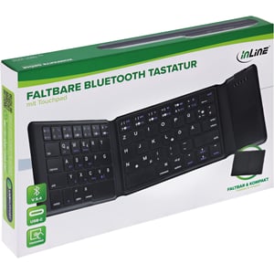 InLine 55379B klawiatura Uniwersalne Bluetooth QWERTZ Niemiecki Czarny
