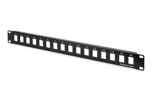 Digitus modulärt patchpanel 19" 16x keystone, oskärmad, 1U, svart