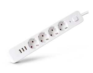 Entac EWL-ELS-SOL-R rozgałęziacz 1,5 m 4 x gniazdo sieciowe Wewnętrzna Biały