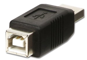 Lindy 71231 USB A to USB B Cable Adapter, Black
