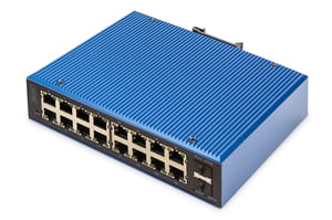 Digitus Industriell administrerbar Gigabit Ethernet L2-switch, 16+2 portar