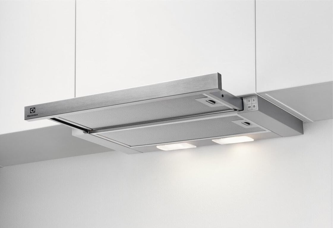 Electrolux LFP326S Pół wbudowany (wyciągany) Szary, Stal nierdzewna 410 m³/h