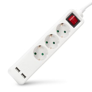 Entac ESE1.5G3-1.5-SW-USB rozgałęziacz 1,5 m 3 x gniazdo sieciowe Wewnętrzna Biały