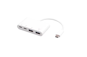 eSTUFF ES625002 USB 3.2 Gen 1 (3.1 Gen 1) Type-C-hubbar och koncentratorer 10 000 Mbit/s Vit