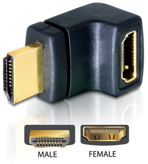 DeLOCK HDMI-Stecker > HDMI-Buchse 90° nach oben HDMI 1.3 Schwarz