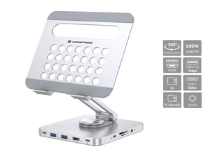 Conceptronic DONN26G Multimedia-Ständer, silberner Tablet-Multimedia-Ständer