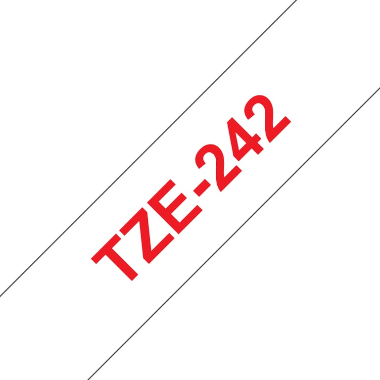 Brother TZE-242 taśmy do etykietowania Czerwony na białym