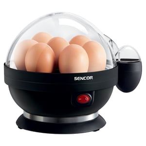 Sencor SEG 710BP 7-Egg Egg Cooker, 380 W, Black, Transparent