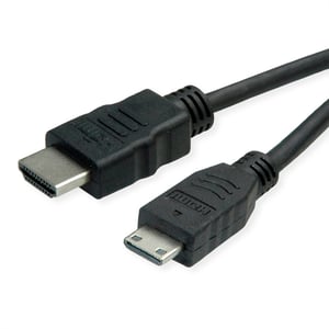 ROLINE 11445580 HDMI-Kabel 2 m, HDMI Typ A (Standard) – HDMI Typ C (Mini), schwarz