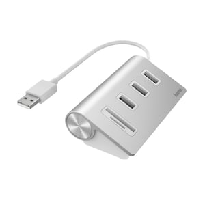 Hama 00200124 USB-Kartenlesegerät Silber, Weiß