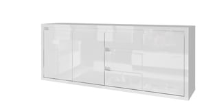 Tuckano byrå 180x78x40 GLANCE helt i vit högblank yta