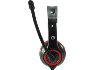 Conceptronic CCHATSTARU2R hörlurar/headset, trådbundet, huvudband, samtal/musik, USB typ A, rött
