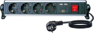 Schwaiger STDL2415 rozgałęziacz 1,8 m 4 x gniazdo sieciowe Wewnętrzna Czarny
