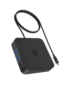ICY BOX IB-DK4090-C USB 3.2 Gen 2 (3.1 Gen 1) Type-C-dockningsstation, svart