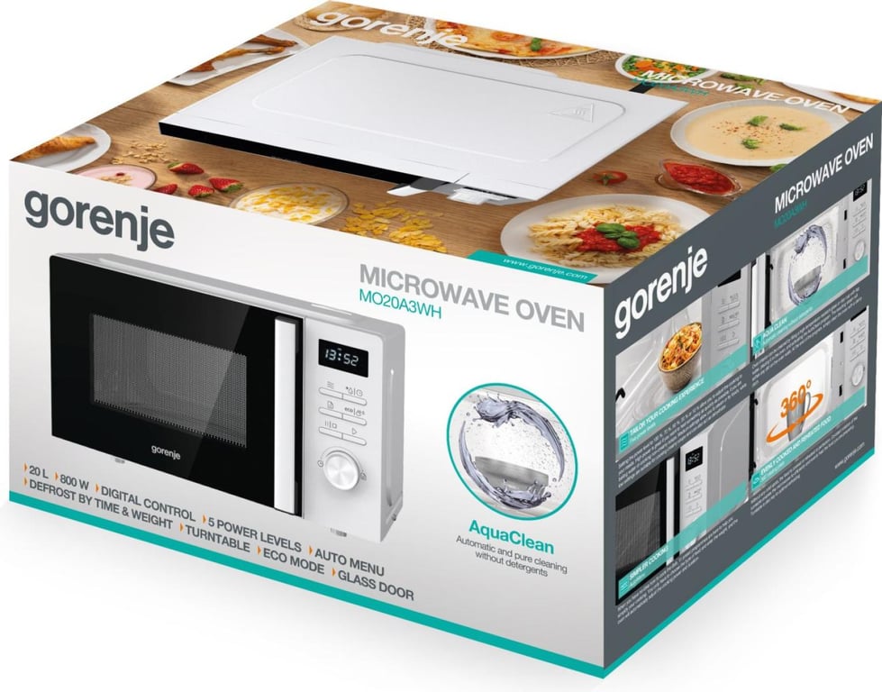 Gorenje MO20A3WH Biały Mikrofalówka Solo Blat 20 l 800 W