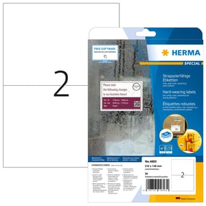 HERMA 4693 bedruckbare Etiketten, weiß, selbstklebende Etiketten zum Bedrucken