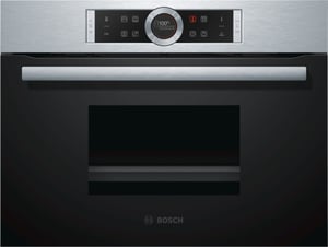Bosch Serie 8 CDG634AS0 Steam Oven, Small Black, Stainless Steel Buttons, Touch