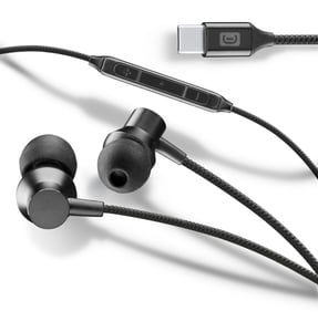 Cellularline 8018080353970 Hörlurar, trådbundna, in-ear, samtal/musik, USB Type-C, svart