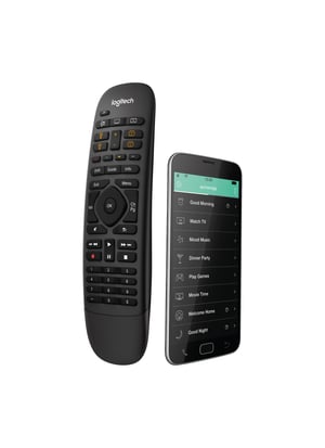 Logitech Harmony® Companion IR Remote Control (Wireless/Wi-Fi) Audio, DVR, Game Console, Home Theater System, PC, Smartphone, TV, Tablet Press the buttons