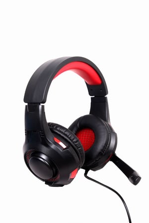 Gembird GHS-U-5.1-01 hörlurar/headset, trådbundet, huvudband, gaming, svart, rött