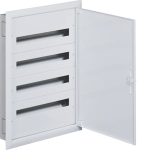 Hager fw2 Unterputz-Verteilerkasten mit PE/N-Klemmen 4R/96M (4x24), Schutzklasse I, IP30