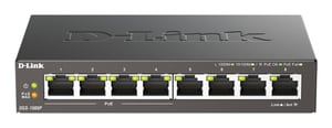 D-Link DGS-1008P/E przełącznik sieciowy Nie zarządzany L2 Gigabit Ethernet (10/100/1000) Obsługa PoE Desktop Czarny