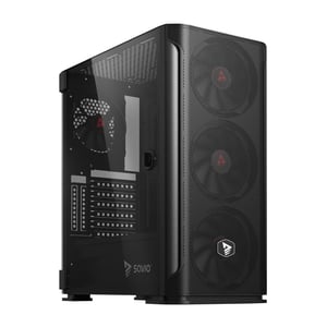 Savio SHADOW X2 säkerhetslås och fästen för Midi Tower-datorer, svart