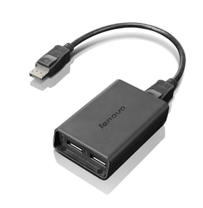Lenovo DisplayPort to Dual-DisplayPort Monitor Cable USB A Czarny