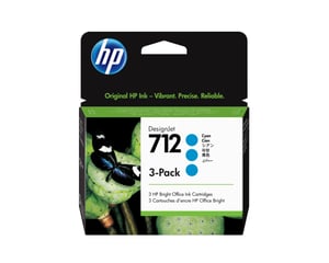 HP Zestaw 3 błękitnych wkładów atramentowych 712 DesignJet 29 ml