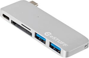 eSTUFF ES84121-SILVER USB 3.2 Gen 1 (3.1 Gen 1) Type-C-Dockingstation, silberfarben