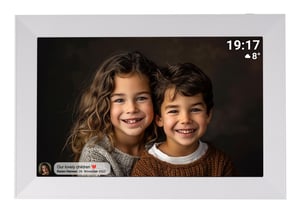 Denver PFF-1012 Digital Photo Frame, White, 25.6 cm (10.1"), Touchscreen, Wi-Fi