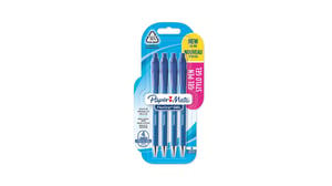 Papermate FlexGrip Gel Medium Gelstift mit Druckmechanik, blau, 4 Stück