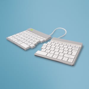 R-Go Tools Ergonomische R-Go Split Break-Tastatur, mit Software für Pausen, QWERTY (UK), Bluetooth, weiß