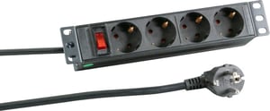 EFB Elektronik EK631DE.11 rozgałęziacz 2 m 4 x gniazdo sieciowe Wewnętrzna Czarny
